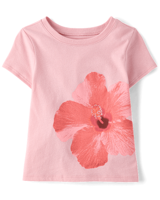 Baby And Toddler Girls Hibiscus Flower Graphic Tee