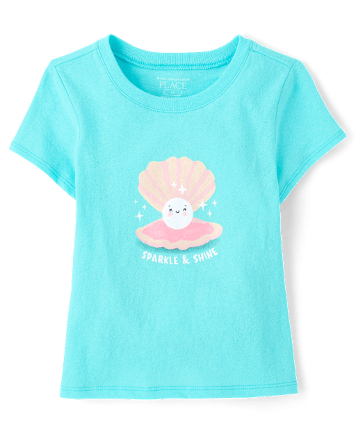 Baby And Toddler Girls Clam Graphic Tee