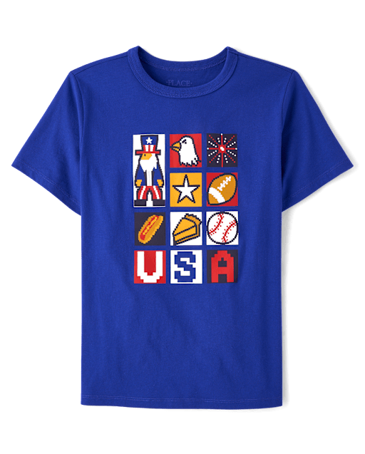 Boys USA Pixel Graphic Tee