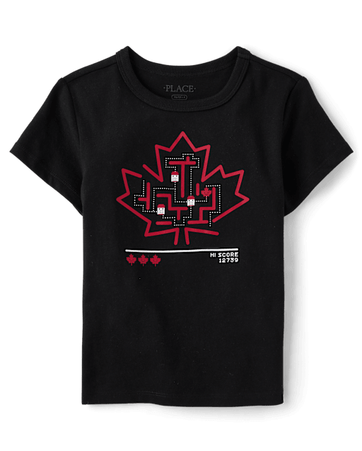 T-shirt graphique drapeau canadien pour garçon
