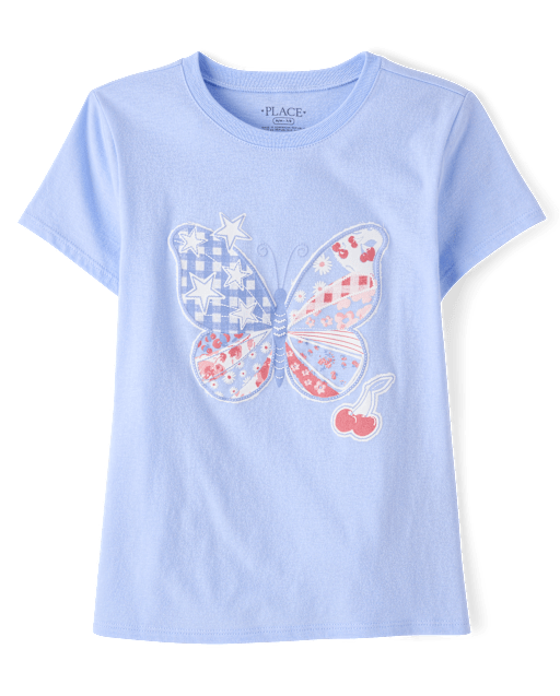 Girls Americana Butterfly Graphic Tee