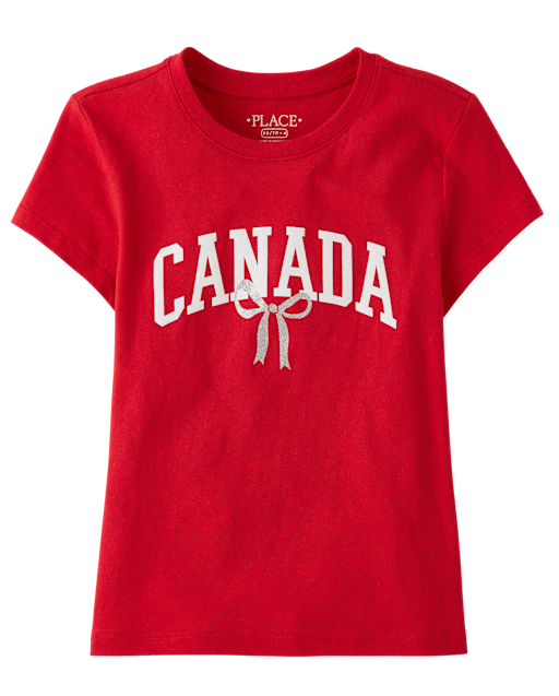 Girls Canada Bow Graphic Tee