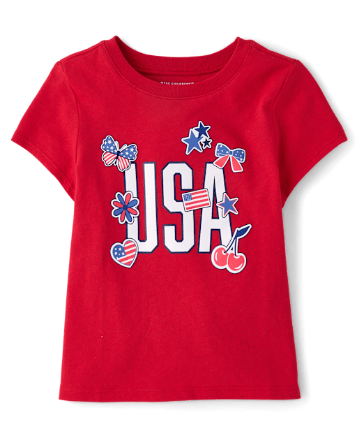 Baby And Toddler Girls USA Graphic Tee