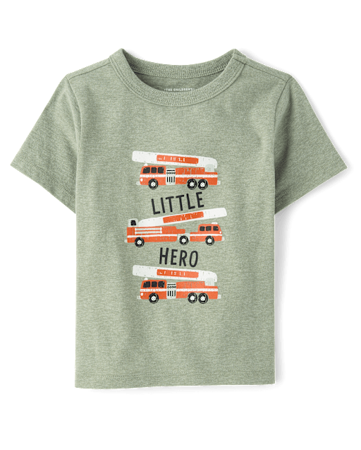 Baby And Toddler Boys Fire Truck Graphic Tee