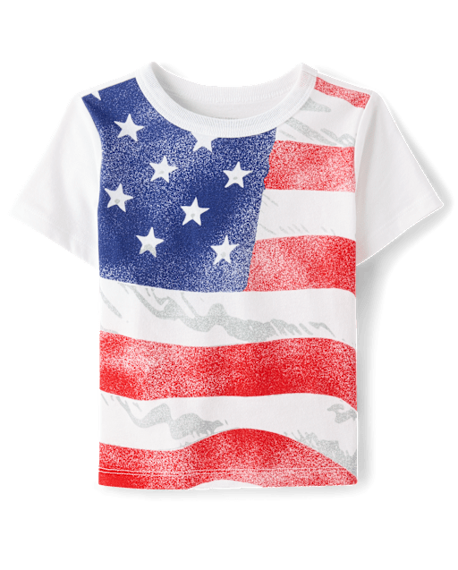 Baby And Toddler Boys American Flag Graphic Tee