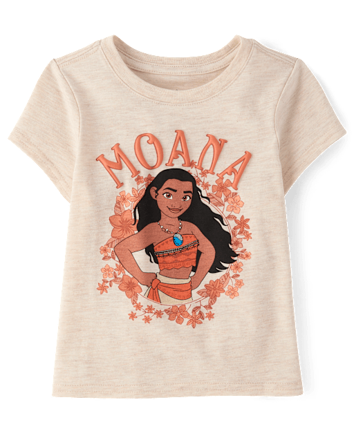 Baby And Toddler Girls Moana™ Floral Graphic Tee