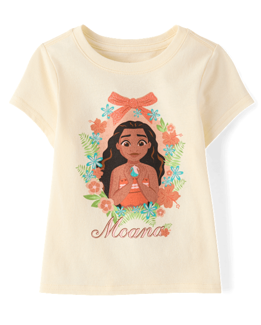 Baby And Toddler Girls Moana Bow Graphic Tee