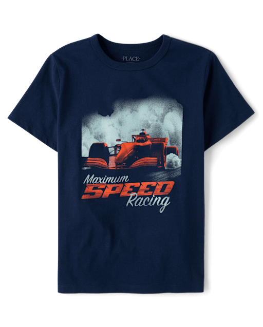 T-shirt graphique voiture de course pour garçon