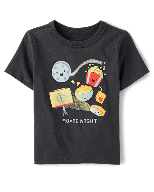 Baby And Toddler Boys Movie Night Graphic Tee