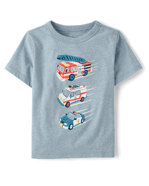 Baby And Toddler Boys Emergency Vehicle Graphic Tee