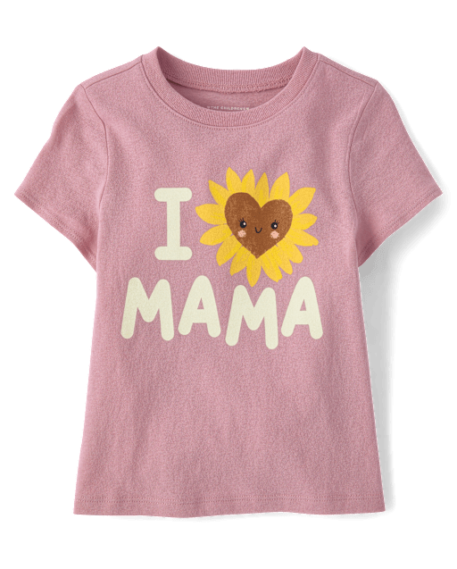 Baby And Toddler Girls Love Mama Graphic Tee