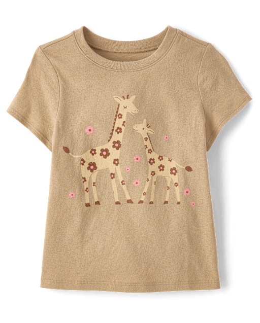 T-shirt graphique girafe pour bébés et petites filles