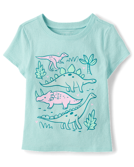 T-shirt à motif dinosaure pour bébés et petites filles