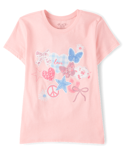 Girls Patches Graphic Tee