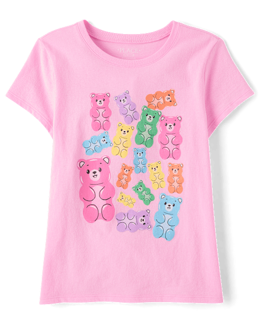 Girls Candy Bear Graphic Tee