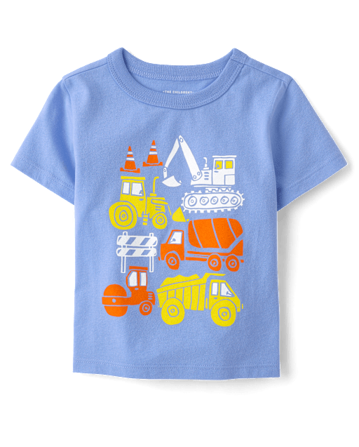 Baby And Toddler Boys Construction Trucks Graphic Tee