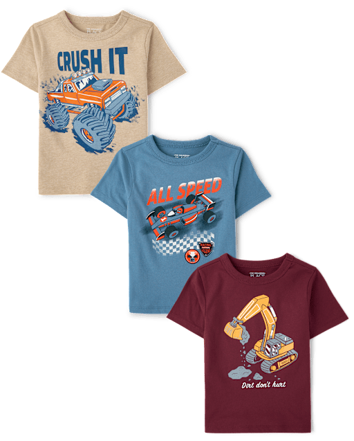 Baby And Toddler Boys Vehicle Graphic Tee 3-Pack