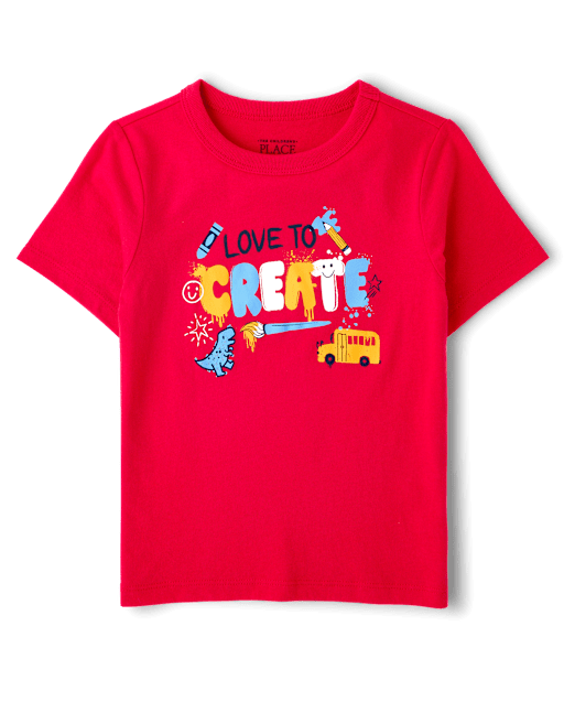 Baby And Toddler Boys School Love To Create Graphic Tee