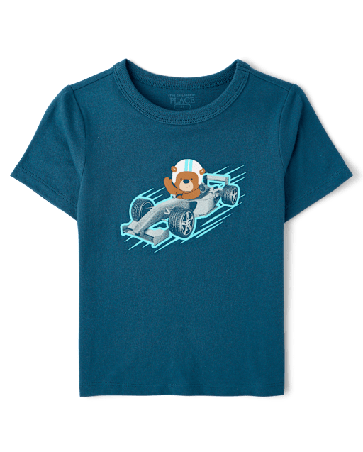 Baby And Toddler Boys Bear Racecar Graphic Tee