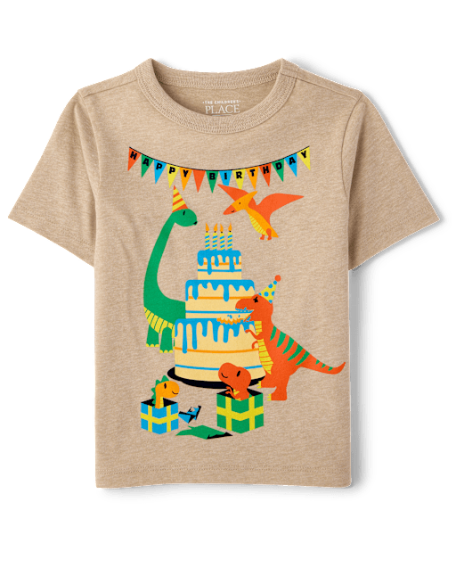 Baby And Toddler Boys Dino Birthday Graphic Tee