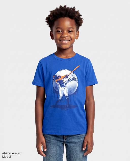 Boys Baseball Player Graphic Tee
