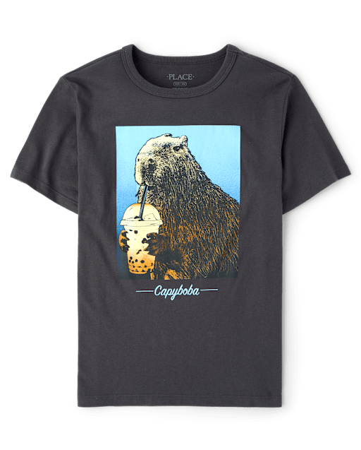 Boys Capybara Drink Graphic Tee