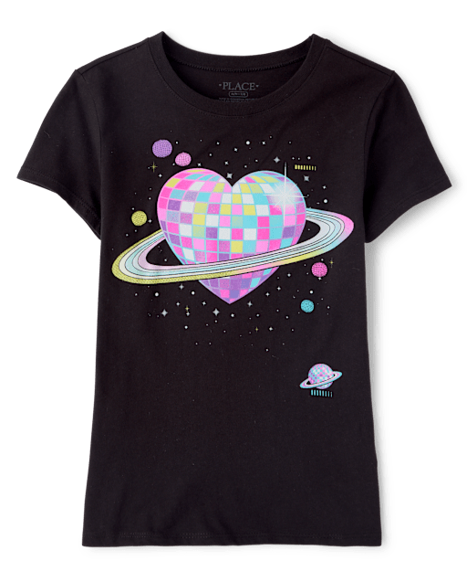 Girls Heart Disco Graphic Tee