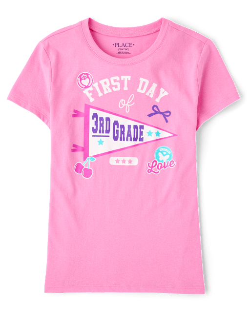 Girls School First Day Of 3rd Grade Graphic Tee