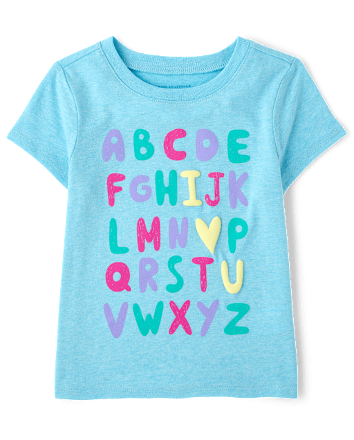 Baby And Toddler Girls Alphabet Graphic Tee