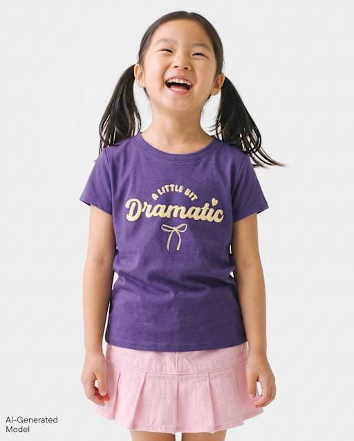Baby And Toddler Girls Dramatic Graphic Tee