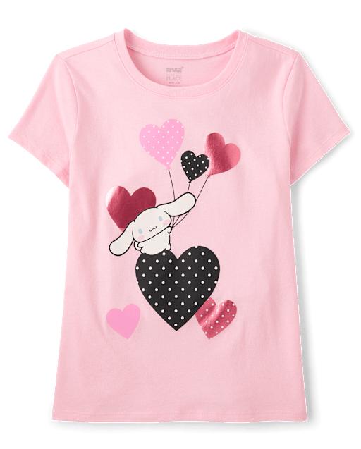Girls Cinnamorollâ¢ Foil Heart Graphic Tee