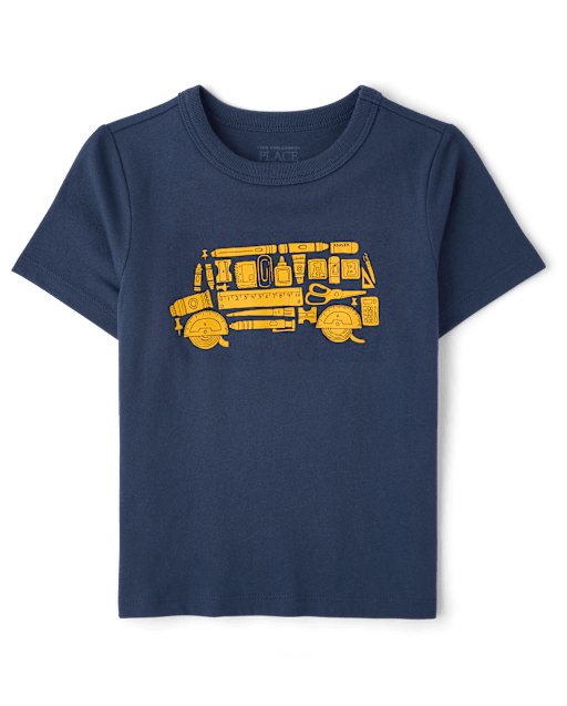Baby And Toddler Boys School Bus Graphic Tee