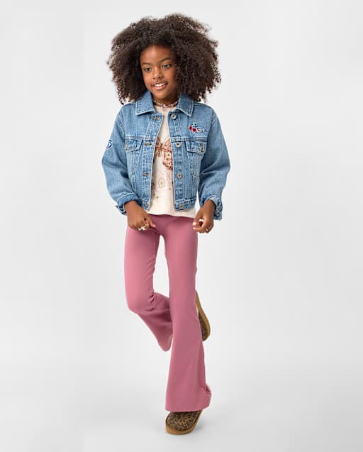 Girls Quick Dry V-Waist Flare Leggings