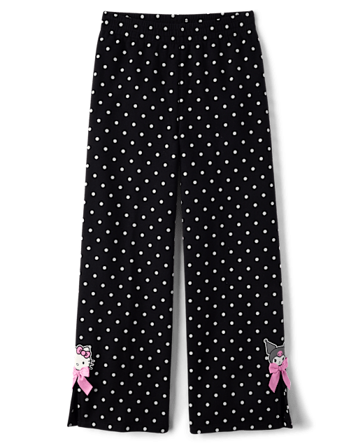 Girls Hello Kitty® And Friends Print Premium Fleece Wide Leg Sweatpants
