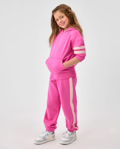 Pantalon de jogging en polaire premium à rayures latérales pour filles