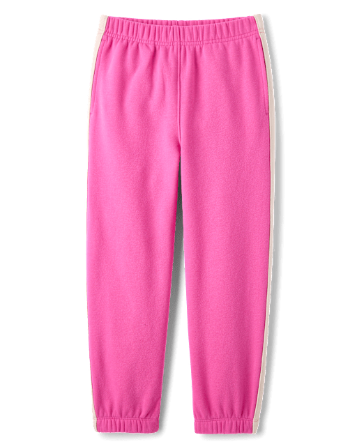 Girls Side Stripe Premium Fleece Jogger Pants