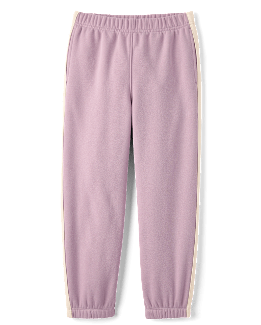 Girls Side Stripe Premium Fleece Jogger Pants