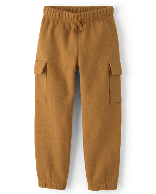 Boys Premium Fleece Cargo Jogger Pants