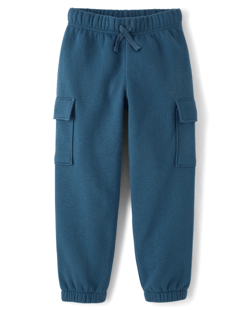 Boys Premium Fleece Cargo Jogger Pants