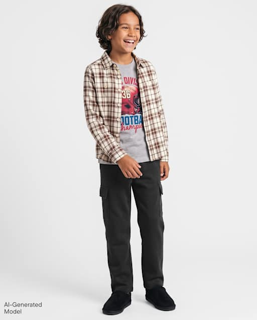 Boys Premium Fleece Cargo Sweatpants