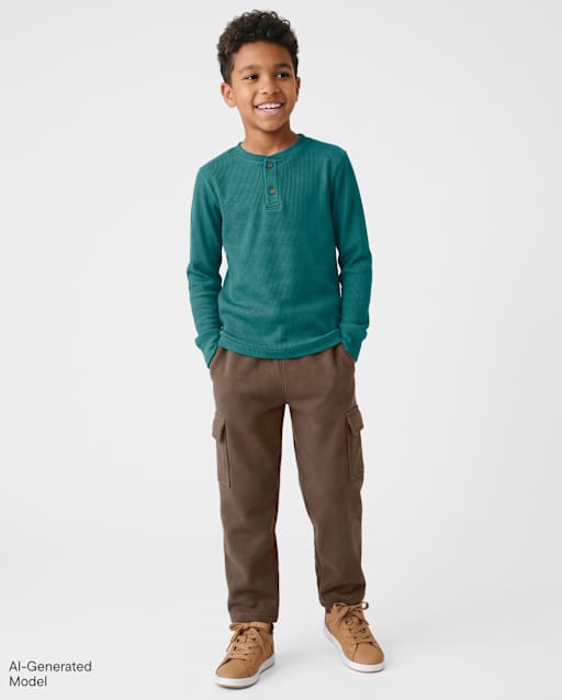 Boys Premium Fleece Cargo Sweatpants