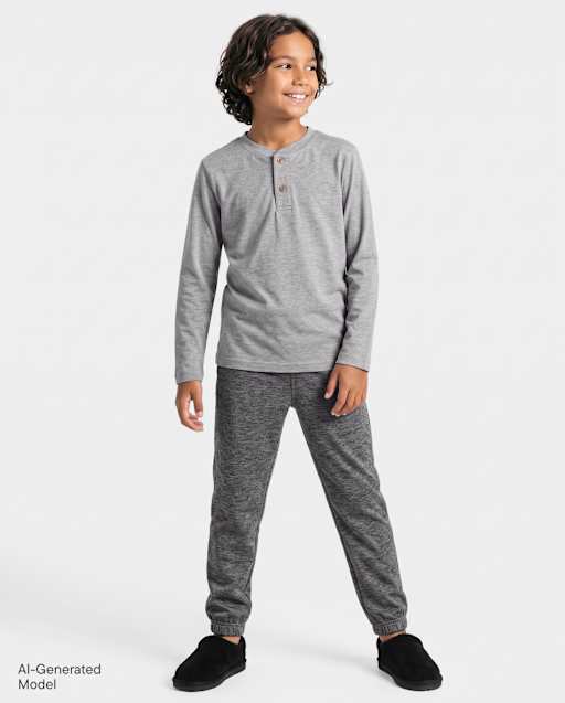 Boys Marled Cozy Active Jogger Pants