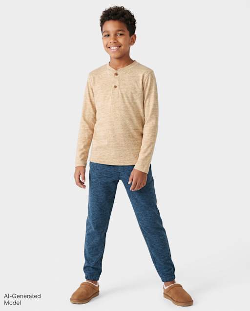 Boys Marled Cozy Active Jogger Pants
