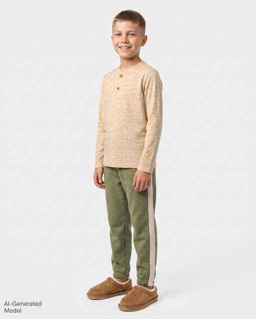 Boys Side Stripe Premium Fleece Jogger Pants