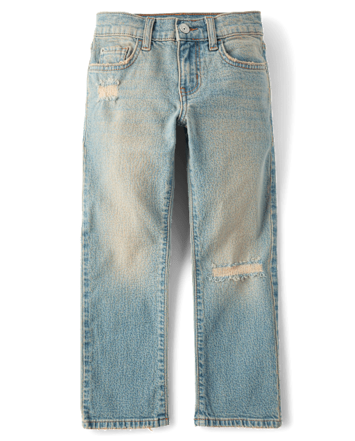 Boys Ripped Straight Jeans