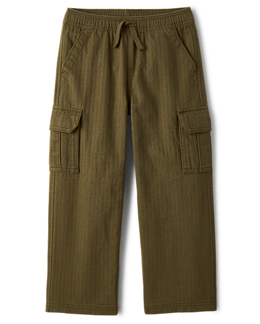 Boys Textured Baggy Pull On Cargo Pants