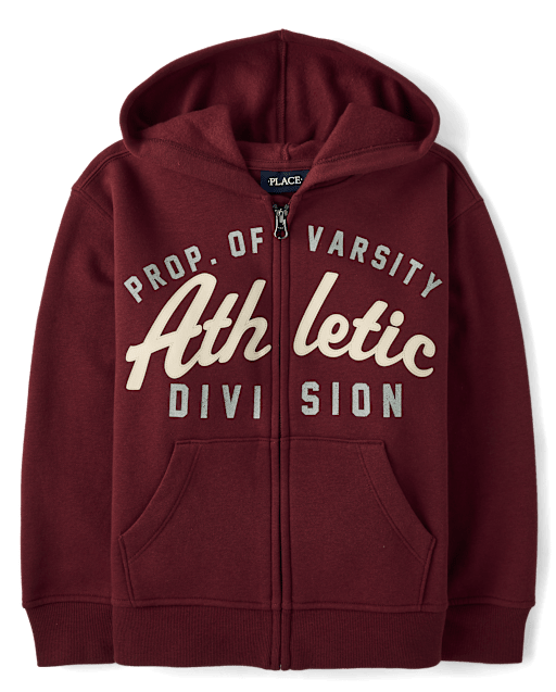 Boys Varsity Premium Fleece Zip Up Hoodie