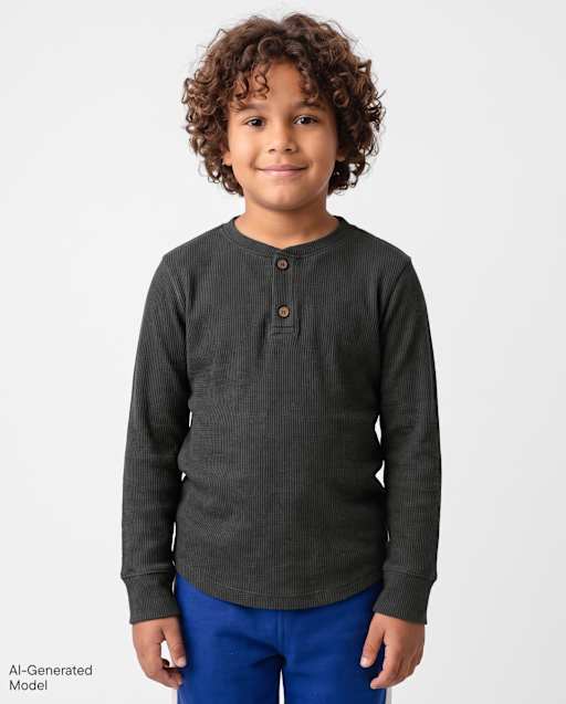 Boys Thermal Henley Top