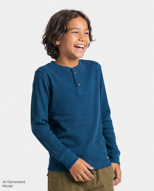 Boys Thermal Henley Top