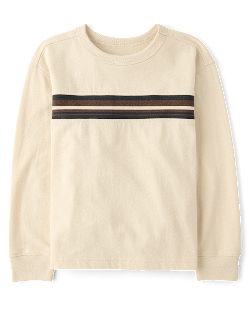 Boys Striped Sueded Top